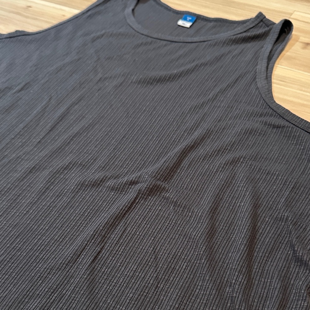 Old Navy Ribbed Dark Blue/Gray Luxe Swinf Black Sleeveless Tank Top XL